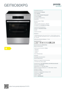 / Standherd INNOBE GEIT 6C60 XPG Gorenje